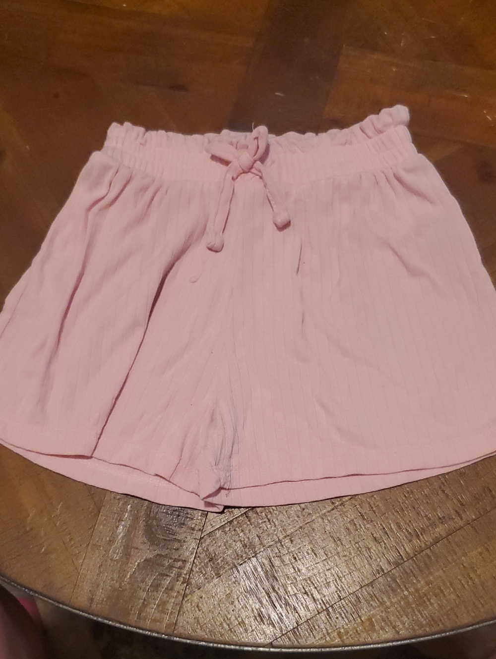 One Step Up Light Pink Drawstring Elastic Waist Kids Shorts